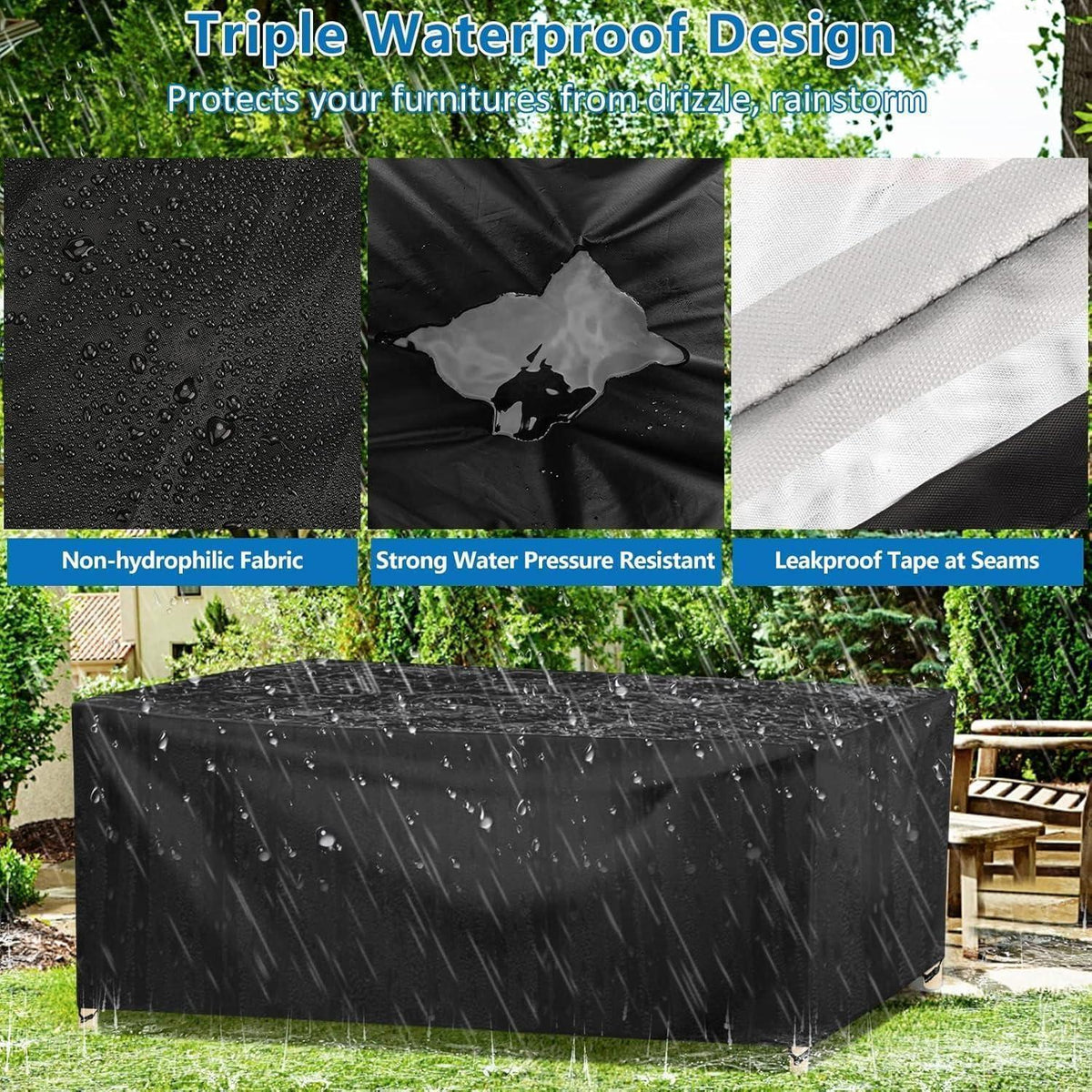 Wasserdichte Gartenmöbel Abdeckung 160x130x90cm