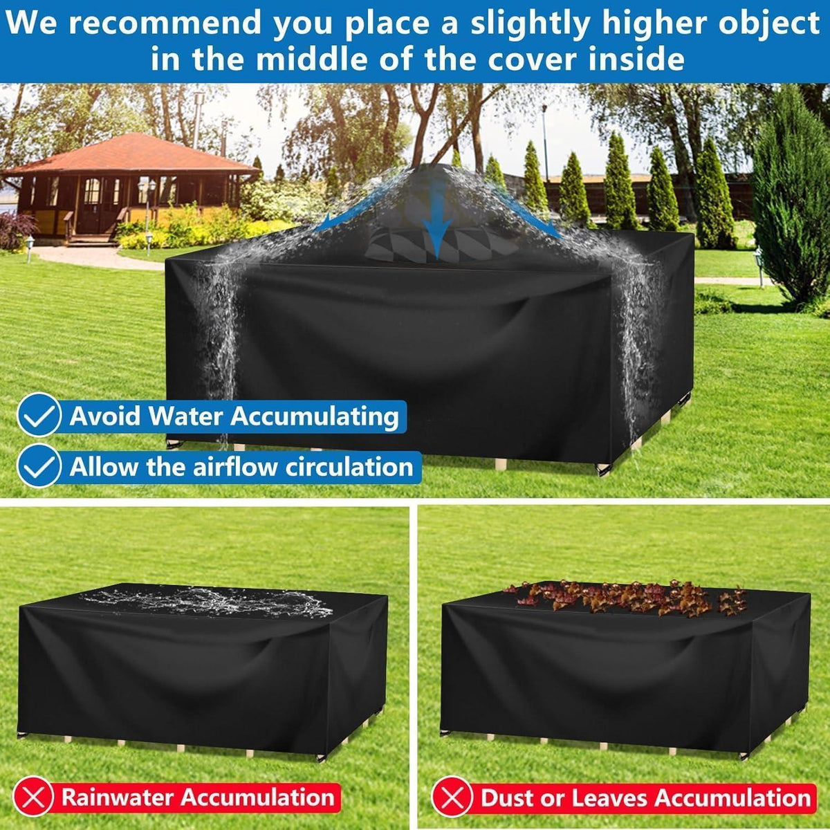 Wasserdichte Gartenmöbel Abdeckung 140x140x90cm