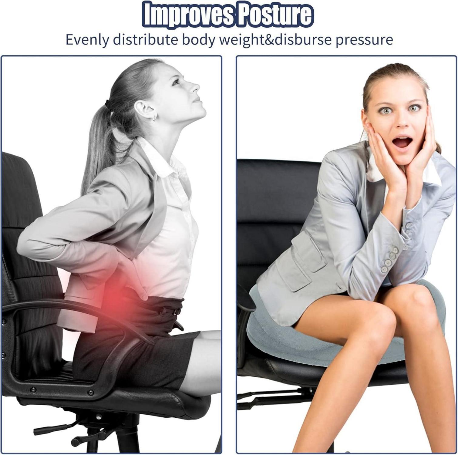 Orthopädisches Memory Foam Sitzkissen für Büro & Auto - Grau