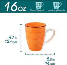 Steingut Kaffeetassen Set 6er 500ml Bunt Henkel