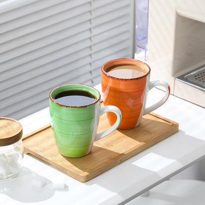 BONITA Kaffeetassen Set 6er Steingut 500ml Teebecher Henkel Espressotassen