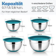 HaWare Rührschüssel Set Edelstahl Salatschüssel Luftdichtem