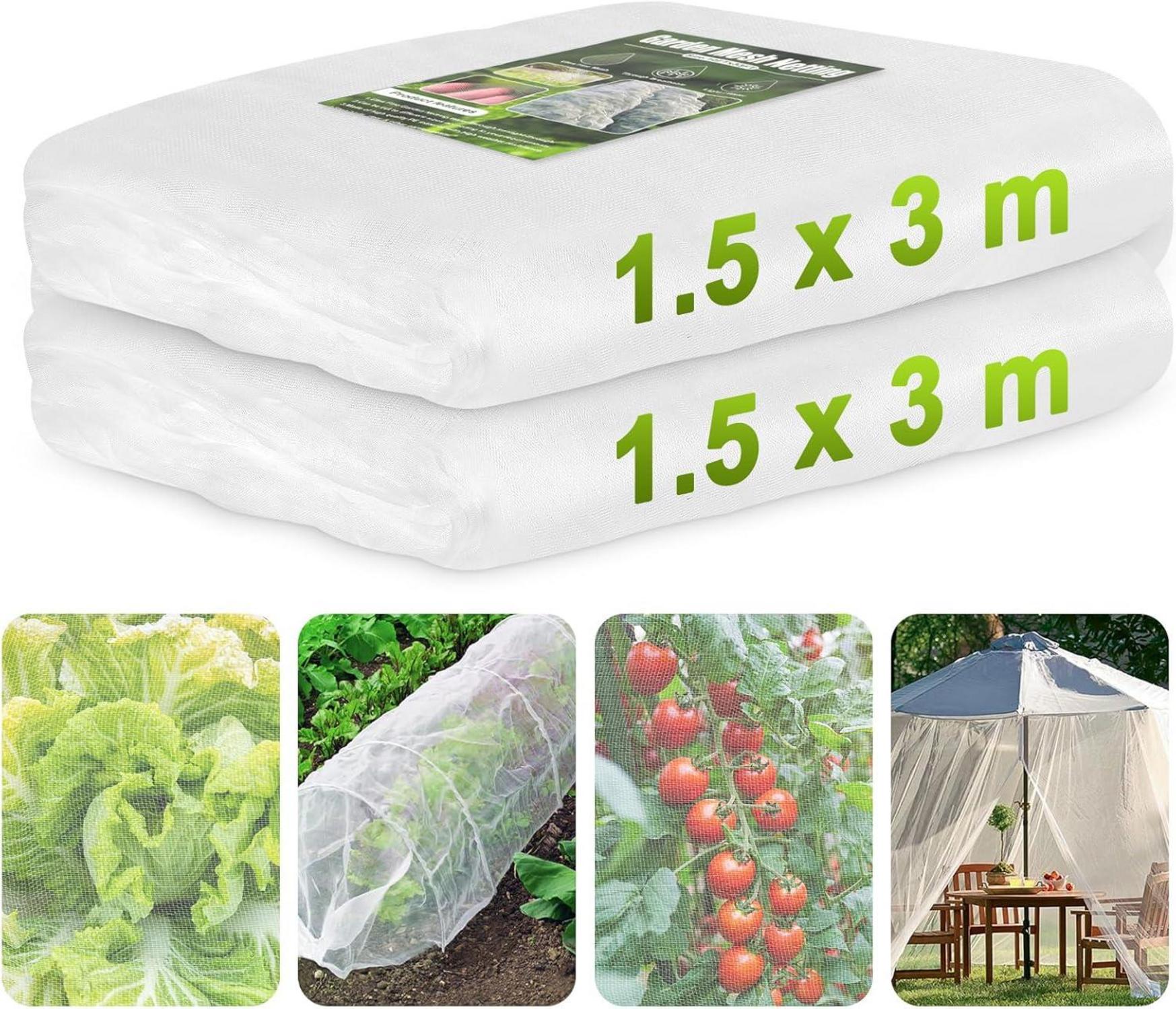 Gemüseschutznetz 1,5x3m Insektenschutznetz Feinmaschig Gartennetz