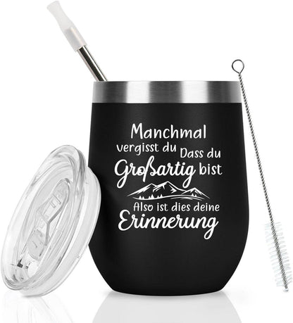 Edelstahl Kaffeebecher to go 12oz 350ml Schwarz