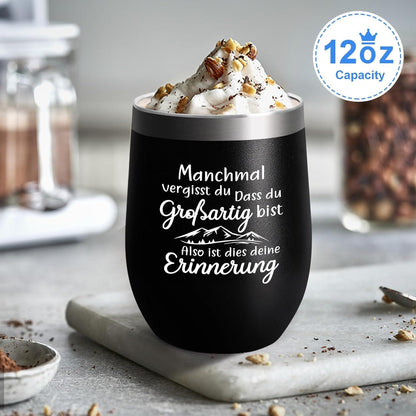 Edelstahl Kaffeebecher to go 12oz 350ml Schwarz