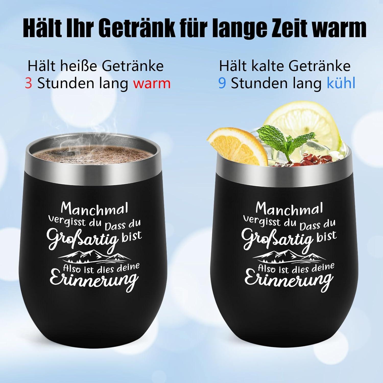 Geschenk für Männer Becher to go 350ml Edelstahl Schwarz