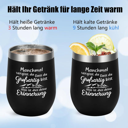 Geschenk für Männer Becher to go 350ml Edelstahl Schwarz