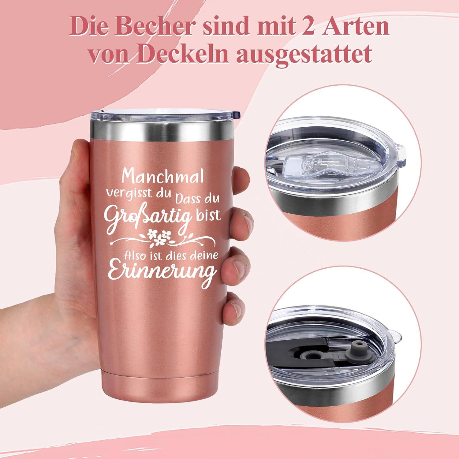 Livole Thermobecher to go 600ml Doppelwandig - Besonderes Geschenk Frauen