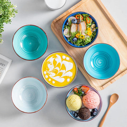 Dessertschalen Set Steinzeug 6-teilig Blau 12Oz