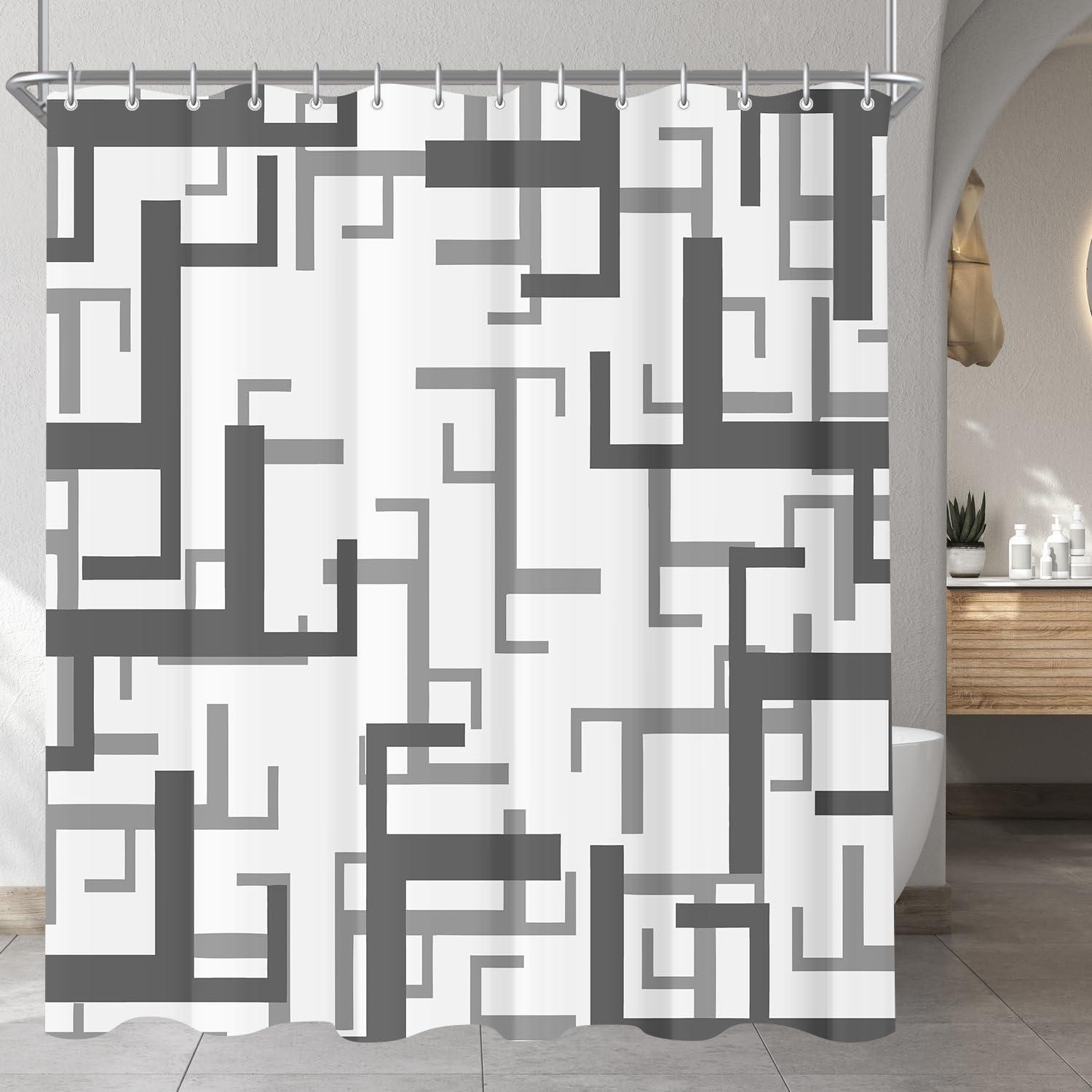 Duschvorhang Block Antischimmel Polyester 150x200cm 8 Ösen