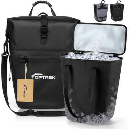 Toptrek Fahrradtasche für Gepäckträger mit Isoliertasche 28L