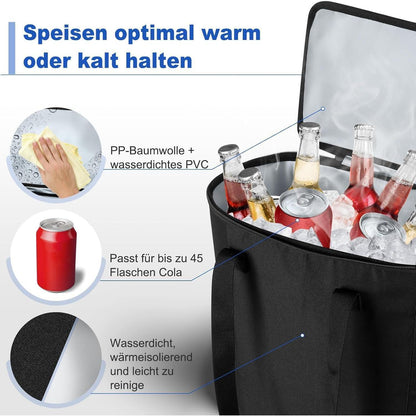 Toptrek Fahrradtasche für Gepäckträger mit Isoliertasche 28L