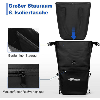 Toptrek Fahrradtasche für Gepäckträger mit Isoliertasche 28L