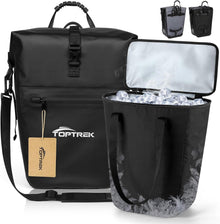 Fahrradtasche für Gepäckträger 28L mit Isoliertasche Grau
