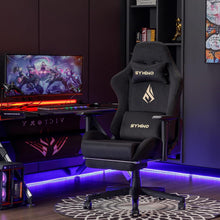 Ergonomischer Gaming Bürostuhl mit Fußstütze Schwarz