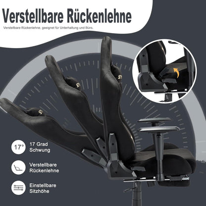 Symino Gaming Stuhl Hochwertiger Stoff Ergonomisch Schwarz