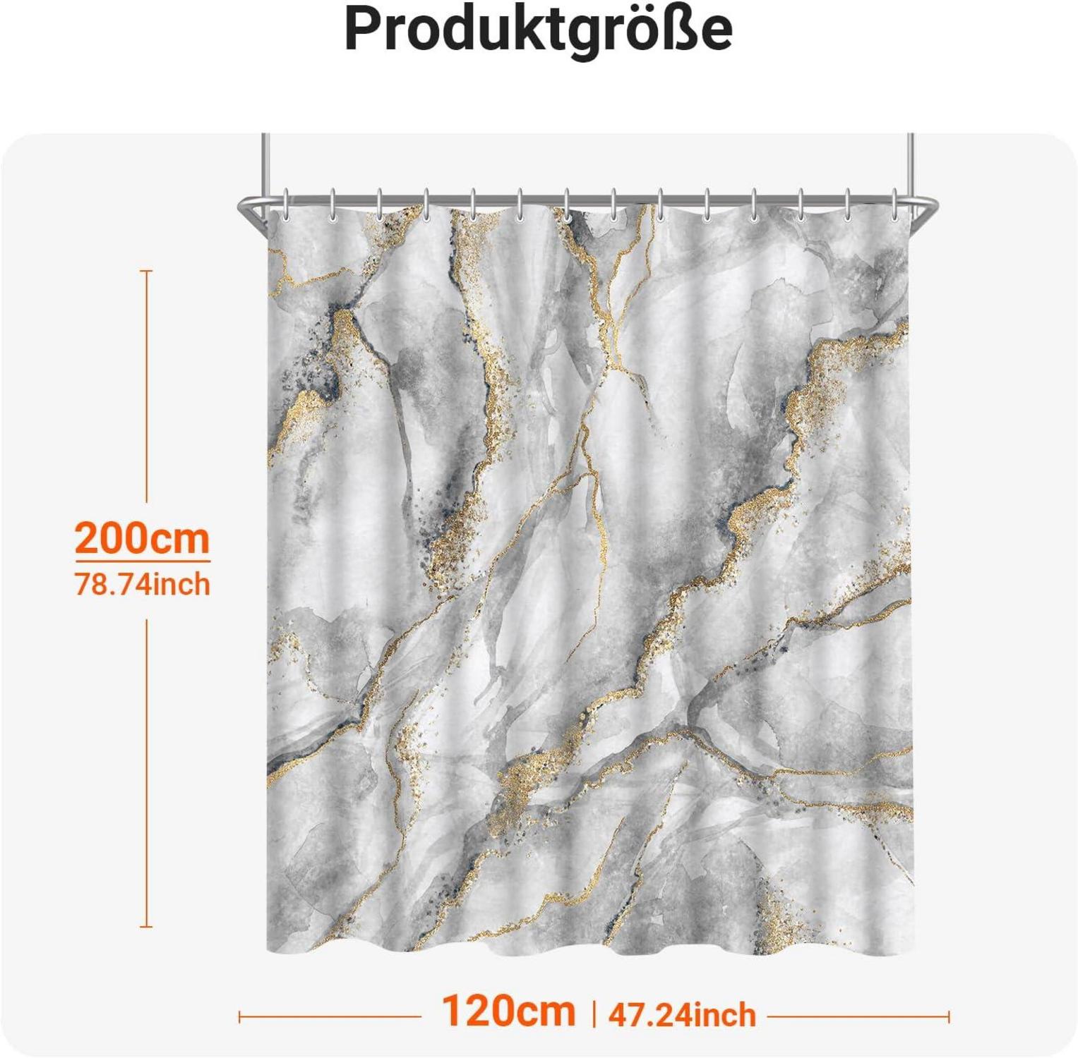 Duschvorhang Marmor 120x200cm Wasserabweisend PolyesterBadehänge