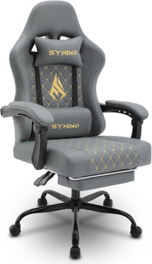 Ergonomischer Gaming Stuhl mit Fußstütze und Retro-Design, 200KG