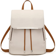 Damen Kunstleder Elegant Rolltop Tunnelzug Cityrucksack Tasche