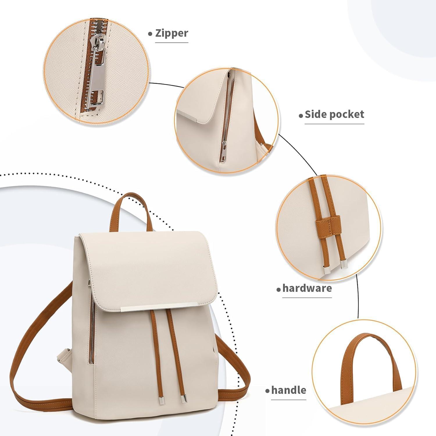 Eleganter Miss Lulu Damen Kunstleder Cityrucksack