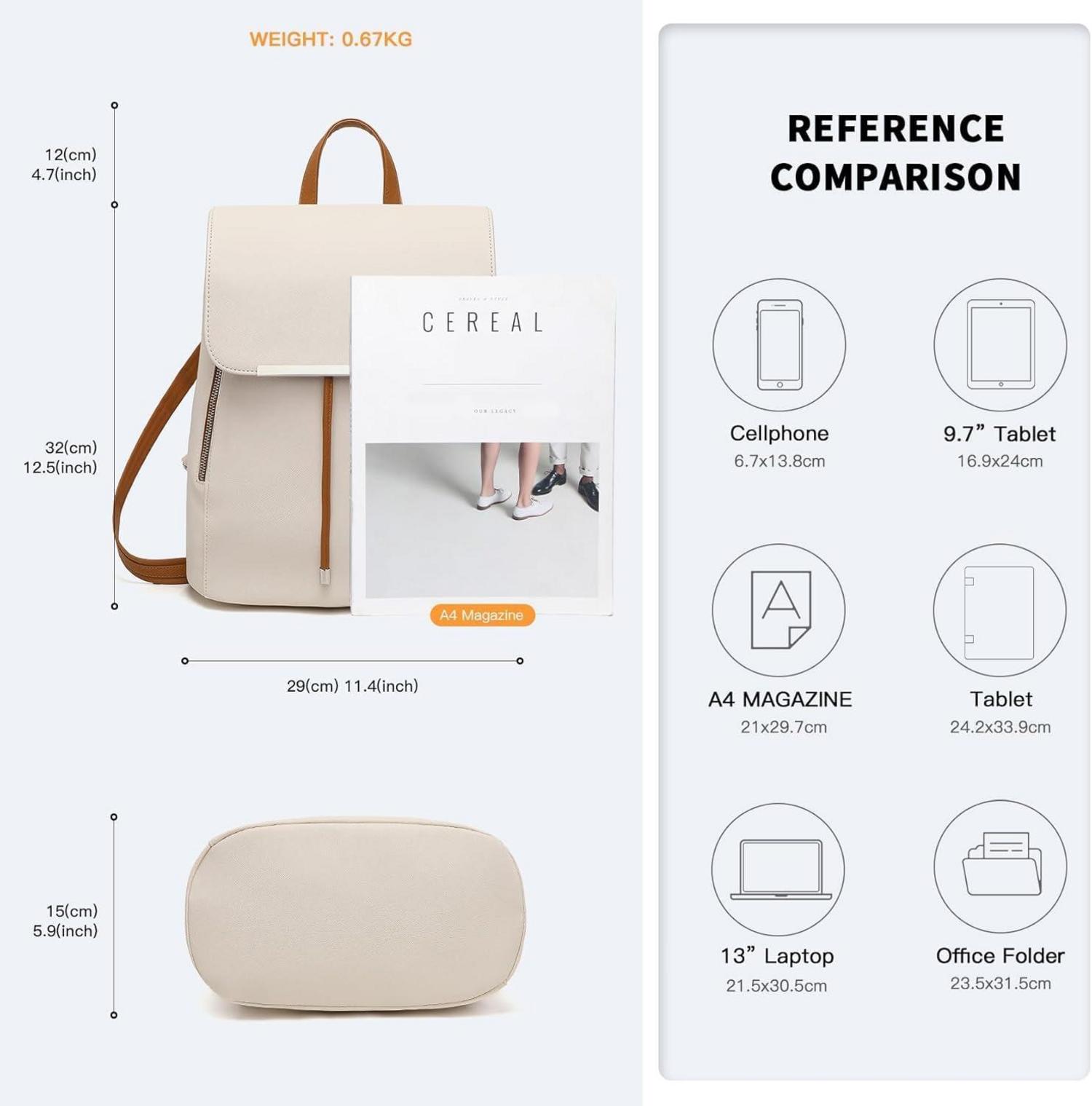 Eleganter Miss Lulu Damen Rucksack Kunstleder Rolltop Tunnelzug Cityrucksack