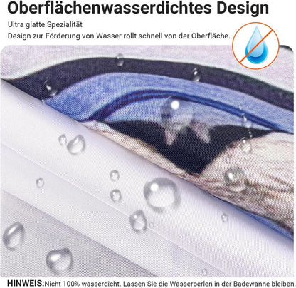 Duschvorhang Katzenschwimme 120x200cm Antischimmel Textil