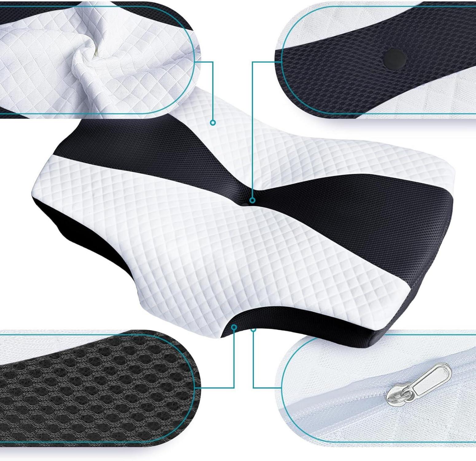 SAHEYER Kissenbezüge Memory Foam Schwarz 2er Set