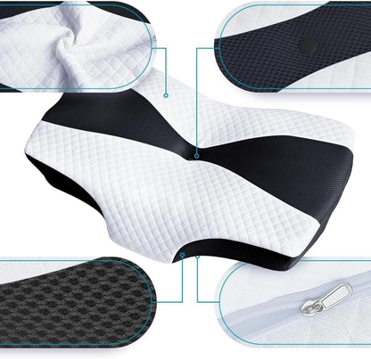 SAHEYER Kissenbezüge Memory Foam Schwarz 2er Set