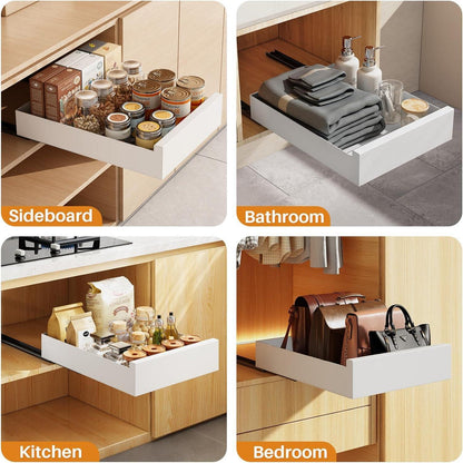 Telescopic Drawer Extendable Pull Out Cabinet Organizer Metal Slide