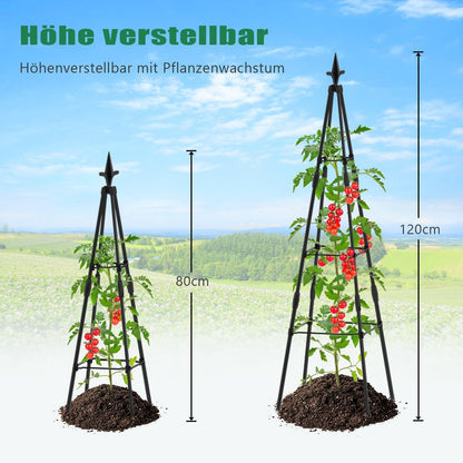 Rankhilfe Garten Obelisk 4er Set 120cm Höhe Metall