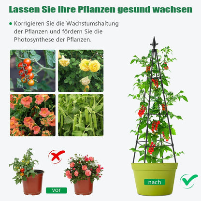 Rankhilfe Garten Obelisk 4er Set Metall Rankgitter Kletterpflanzen 120cm