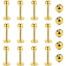 12er Lippenpiercing Set Chirurgenstahl Labret Helix Tragus Stud 1,2mm 8mm Silber Gold Schwarz