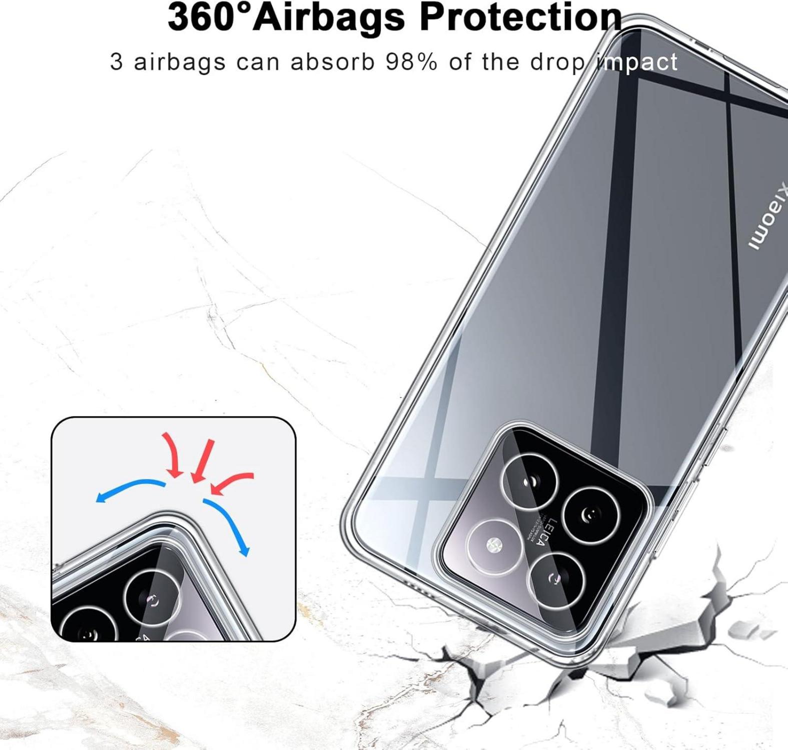 Transparente QULLOO Schutzhülle für Xiaomi 14 Pro - Ultra Dünn