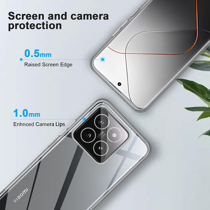 QULLOO Xiaomi 14 Pro Hülle Transparent Crystal Clear Stoßdämpfung Anti-Kratzer