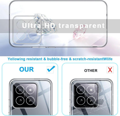 QULLOO Transparente Hülle für Xiaomi 14 Pro Crystal Clear Silikon TPU