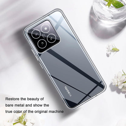 QULLOO Transparente Hülle für Xiaomi 14 Pro Crystal Clear Silikon TPU