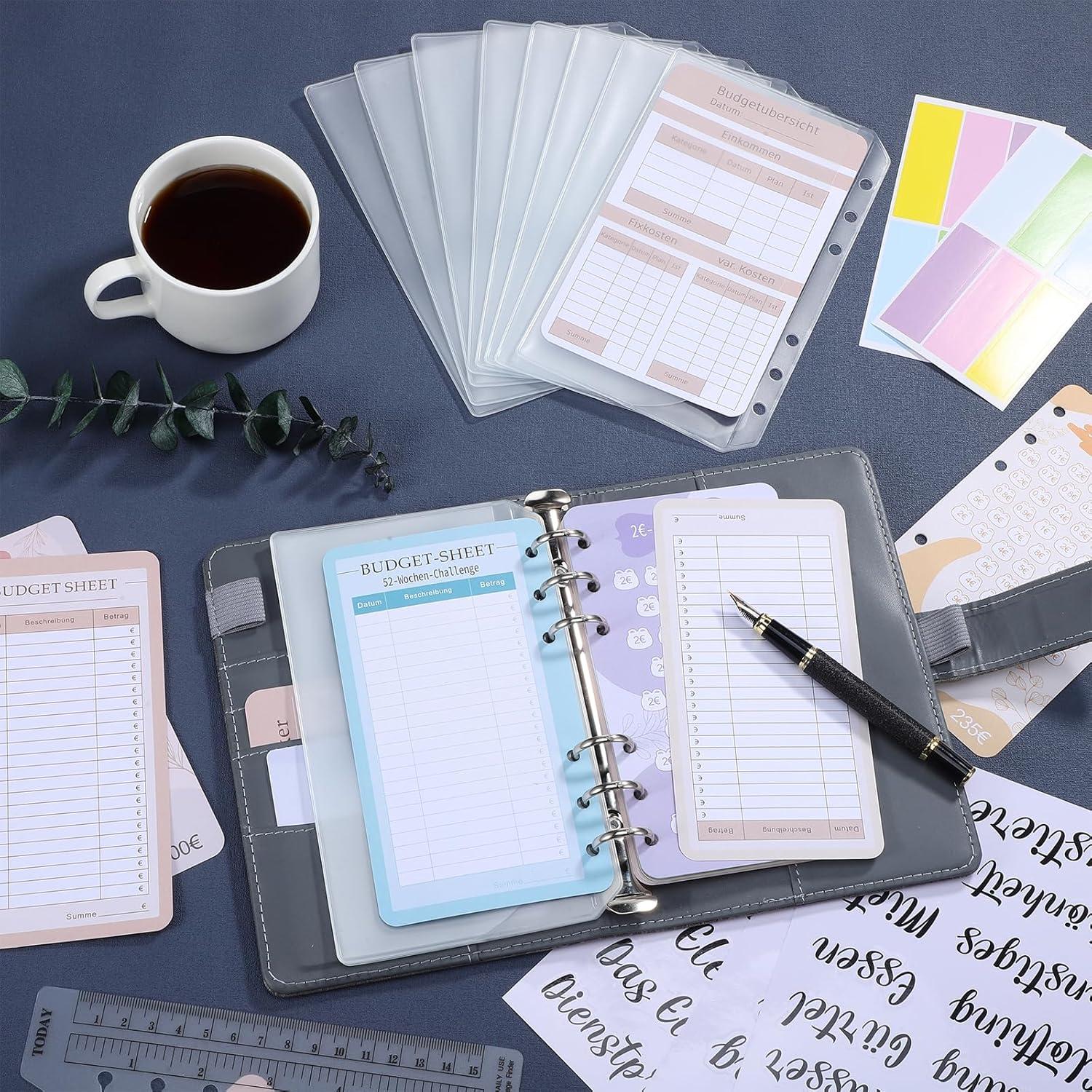 Budgetplaner A6 Binder Deutsch Sparbuch Geld Organizer Haushaltsbuch