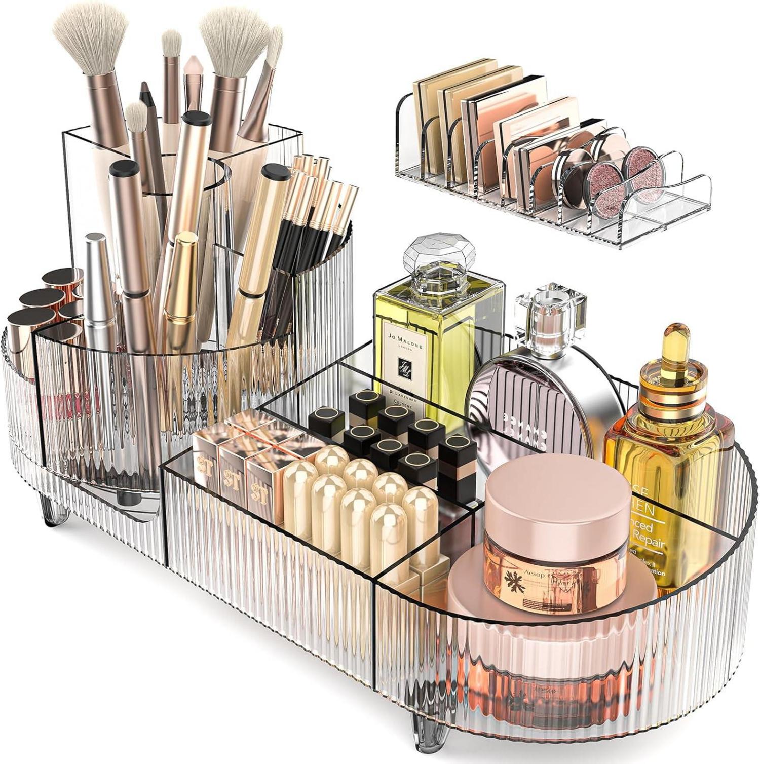 360° Drehbarer Make Up Organizer Set Kosmetik Lidschatten Lippenstift