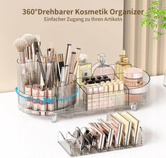 360° Drehbarer Make Up Organizer Set Kosmetik Lidschatten Lippenstift