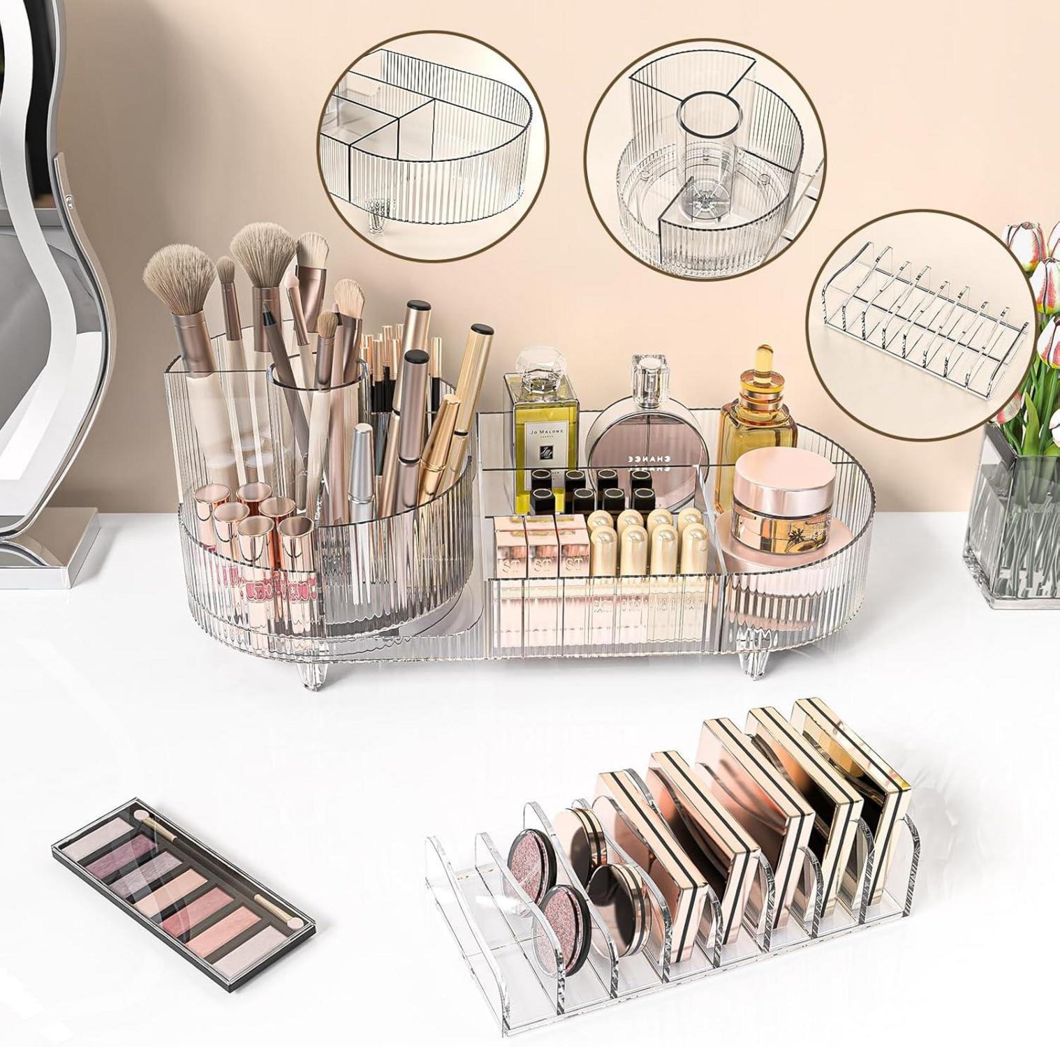 360° drehbarer Make Up Organizer Set Lippenstift Kosmetik Aufbewahrung