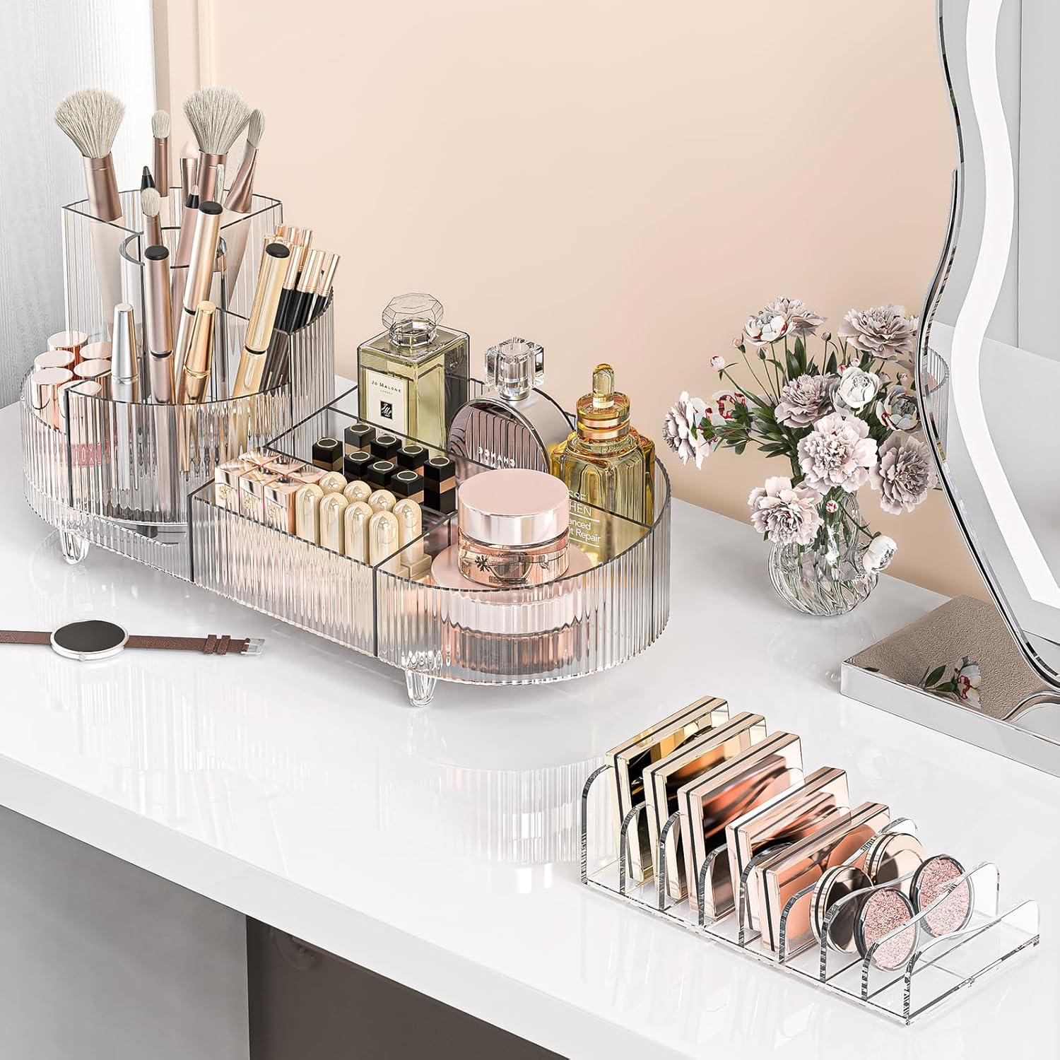 360° Drehbarer Make Up Organizer Set Kosmetik Aufbewahrung Organizer