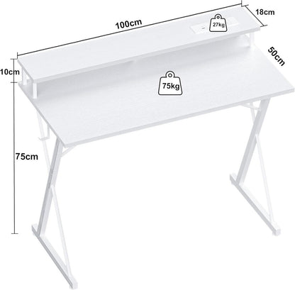 Gaming Schreibtisch LED Steckdosenleiste 100x50 cm Monitorständer