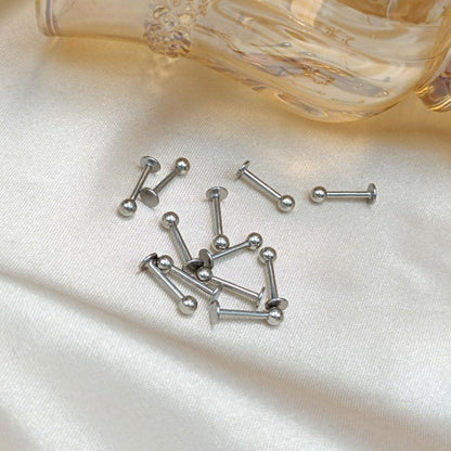12er Lippenpiercing Set Chirurgenstahl Labret Helix Tragus 1,2mm 10mm Silber