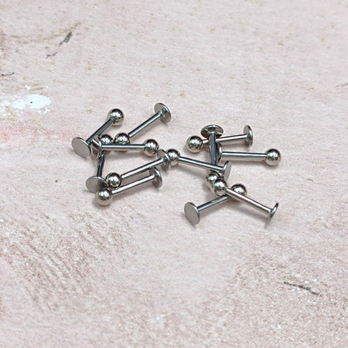12er Lippenpiercing Set Chirurgenstahl Labret Helix Tragus 1,2mm 10mm Silber