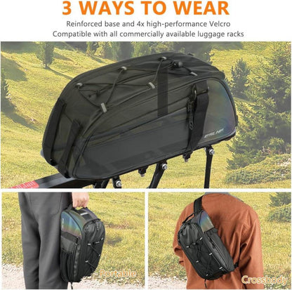 Fahrrad Gepäckträgertasche 2 IN 1 8L wasserdicht reflektierend