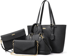 Handtasche Damen Schultertasche Tragetasche 4-teiliges Set Büro Schule