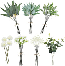 Künstliche Zweige Blumen Weiß Kunstblumen Dekozweige Eukalyptus