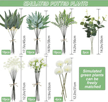 Künstliche Zweige Blumen Set, 59 Stück Weiß Dekozweige