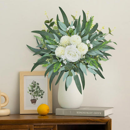 Künstliche Blumenstrauß & Zweige Set, DIY Deko Blumen Hochzeit Garten