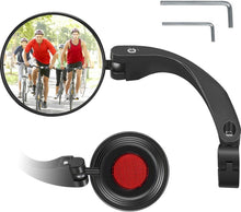 Fahrradspiegel mit Rückreflektor und klappbarem Konvex-Spiegel